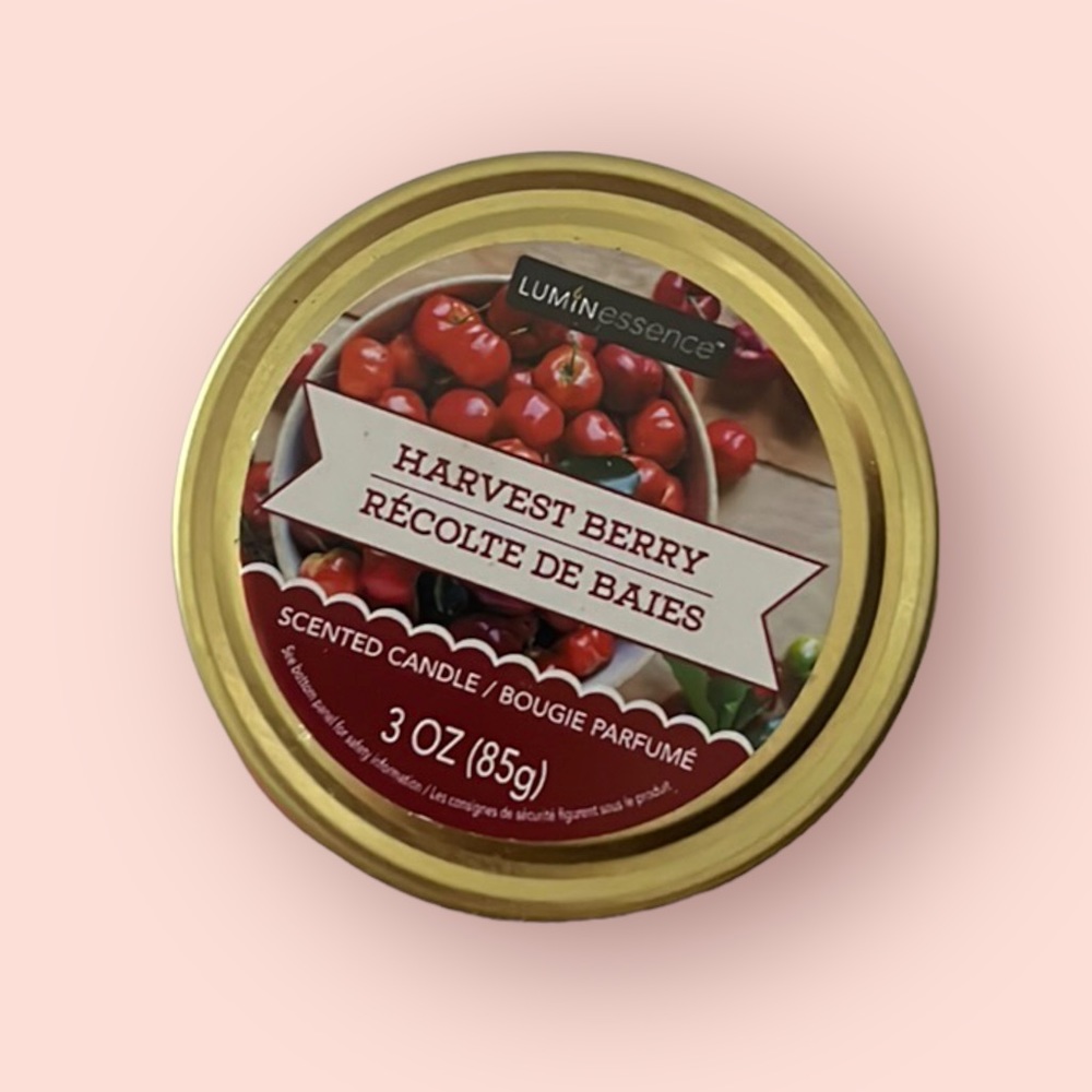 Luminessence Scented Candle Harvest Berry 3 ounce jar NIP